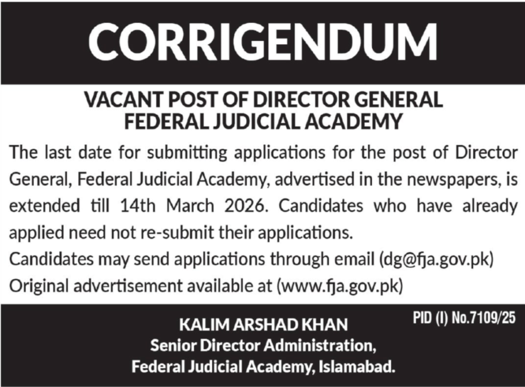 Federal Judicial Academy Apply Jobs 2026